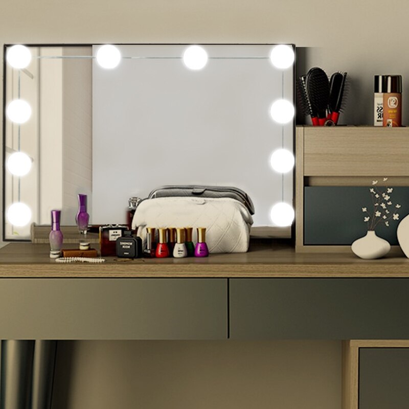 Applique miroir de maquillage à LED ampoule Hollywood maquillage vanité lumières USB applique murale 2/6/10/14 pièces coiffeuse miroir lampe