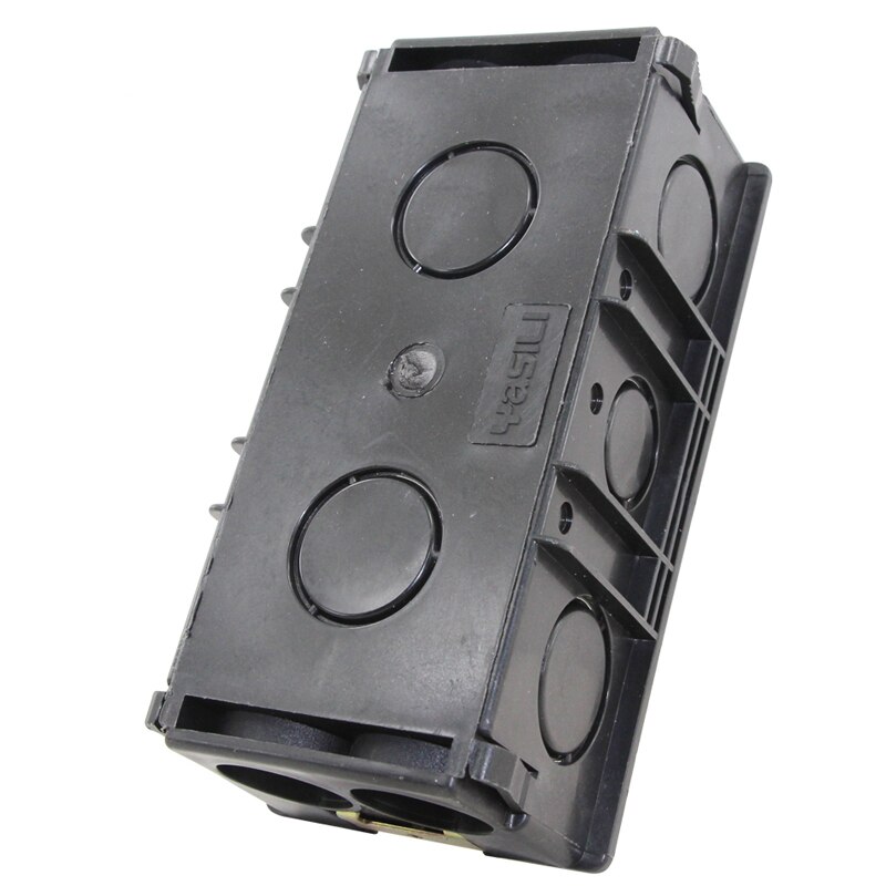 2 stk hjem forbedring 118 type 3- gang kassette bund mørk boks sort vægmontering afbryder stikdåse samleboks pvc universal
