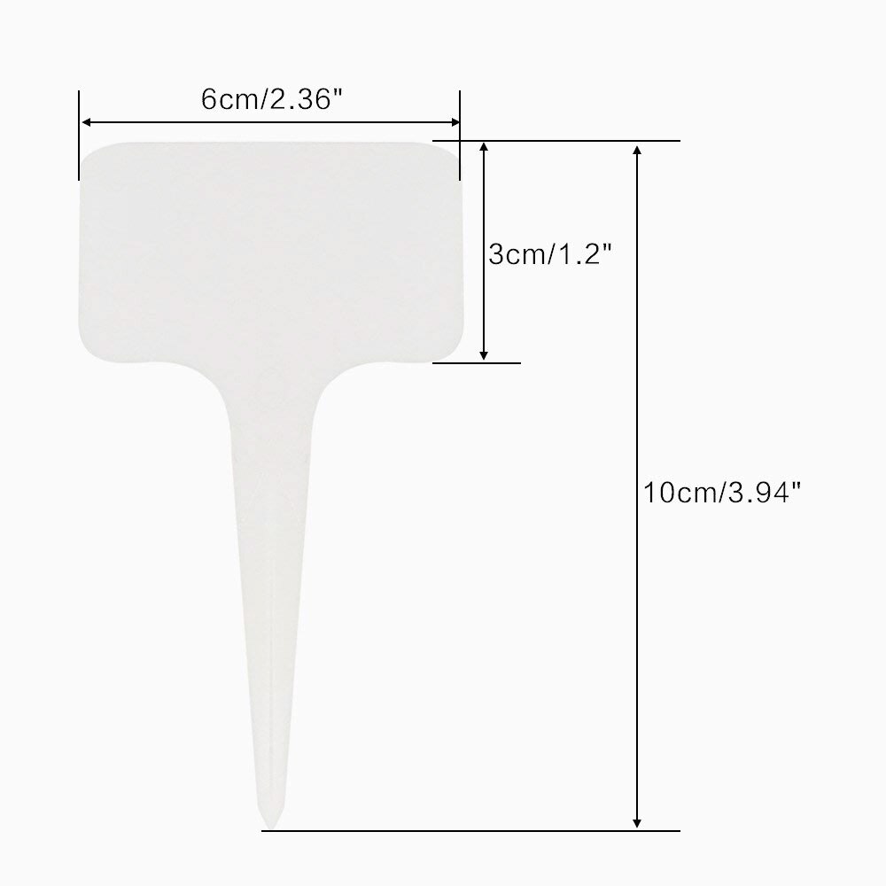 200 Étiquettes De Jardin 5x1.1 Cm - Plastique Blanc Imperméable Réutilisable - Pour Semis, Plantes
