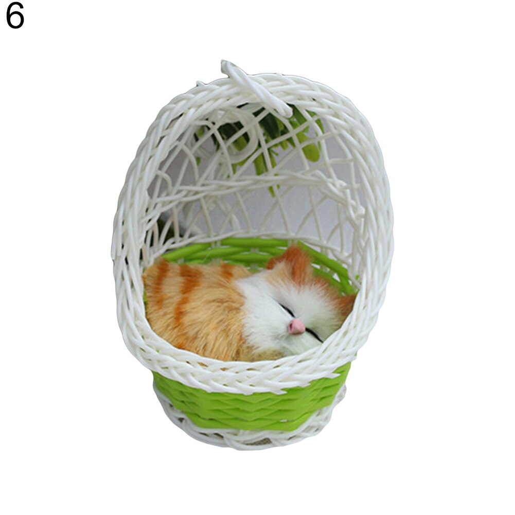 Kreative Nette Simulation Katze mit Hängenden Korb Hause Auto Ornament Spielzeug