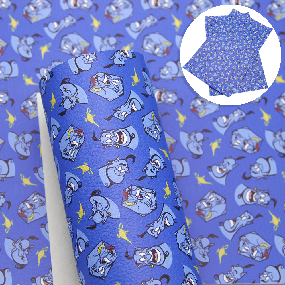 20*34cm Cartoon Princess Printed Lychee Faux Leather Artificial Synthetic Leather Fabric Vinyl Sewing DIY Bows Material,1Yc9596: 1089523036