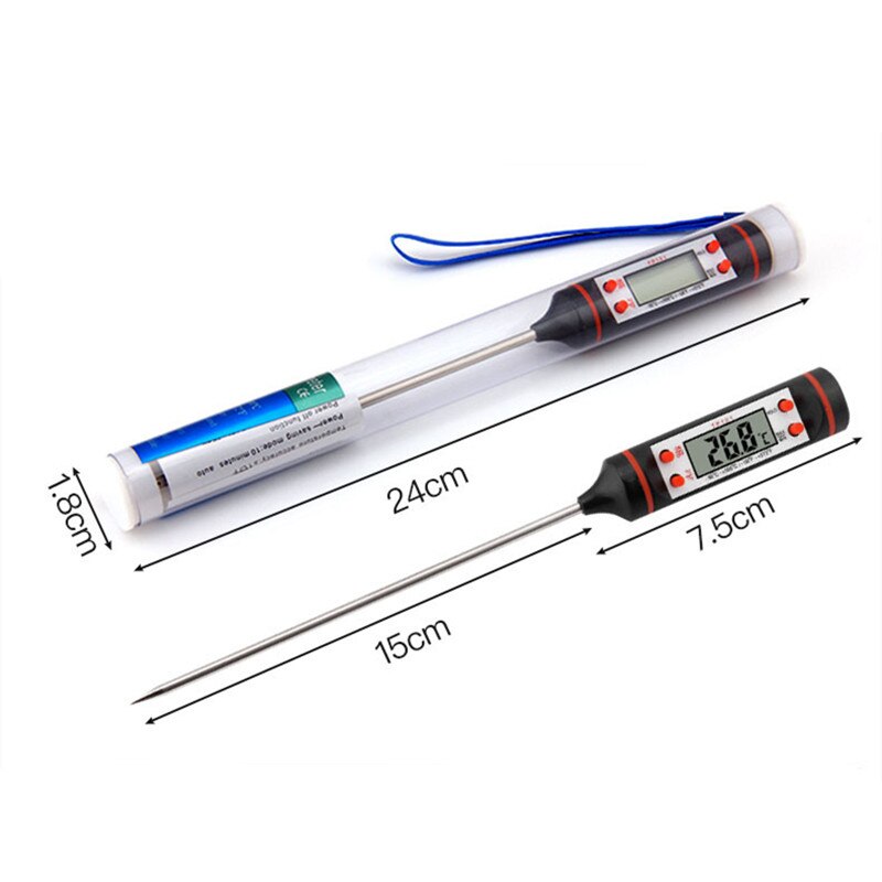 Termómetro de aceite de cocina, termómetro de alimentos con aguja, medidor de temperatura de carne de lectura instantánea, probador con sonda para asar barbacoa y cocina