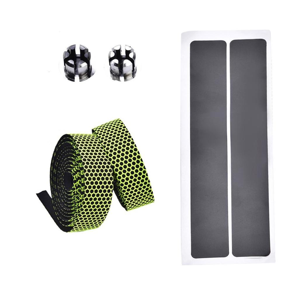 Vélo de montagne motif nid d'abeille Camouflage éponge sangles vélo de montagne vélo de route antidérapant synthétique éponge sangles: green
