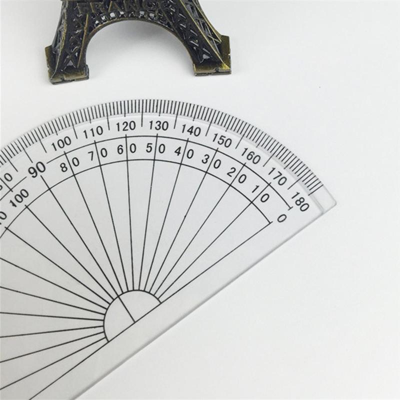 20Pcs 4 Inch 10cm Plastic 180 Degrees Protractor for Angle Measurement Rulers School Office Student Math (Transparent)