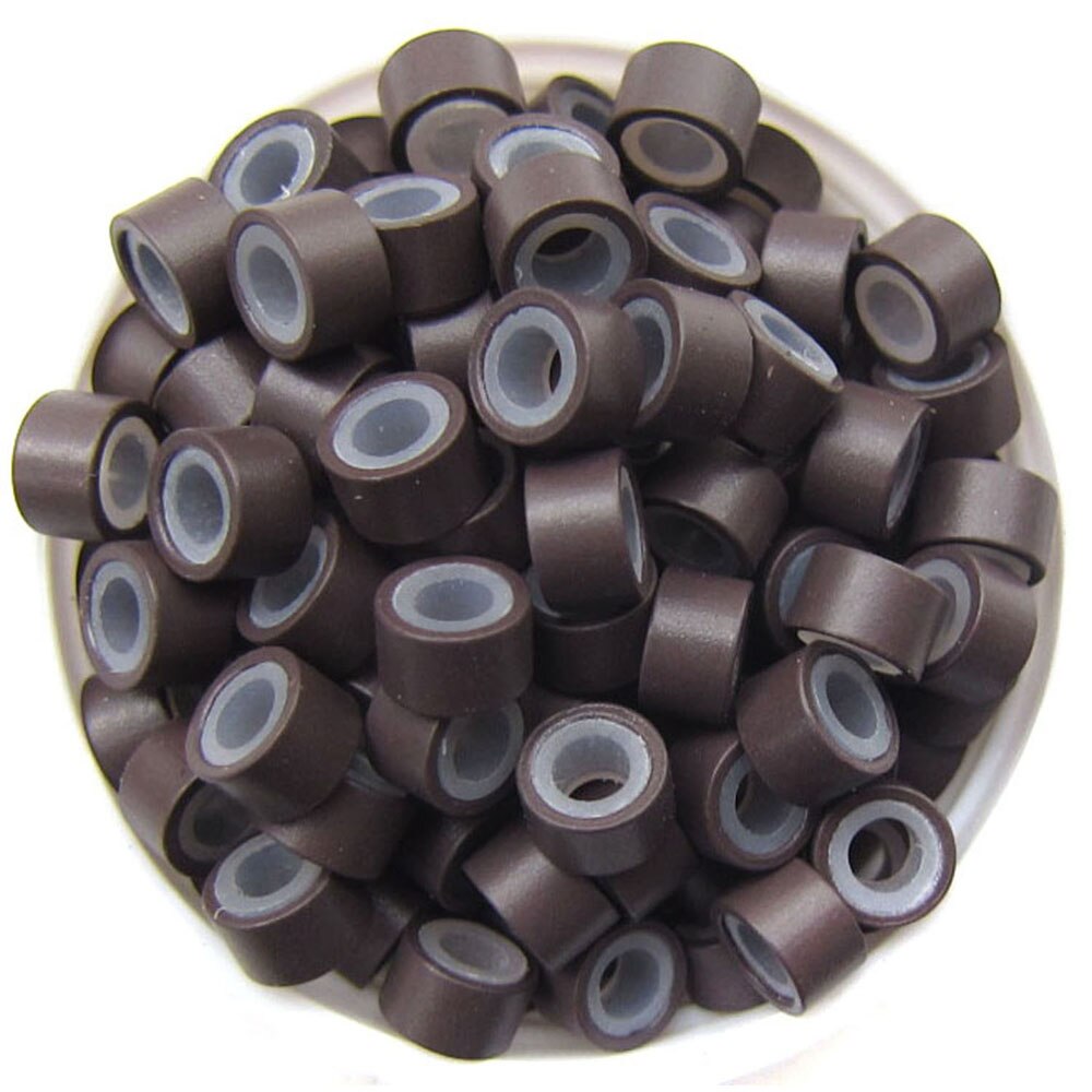 1000pcs 5.0mm Silicone Micro Ring Aluminium Micro Silicone Rings/Links/Beads Hair Extensions Tools For Human Hair