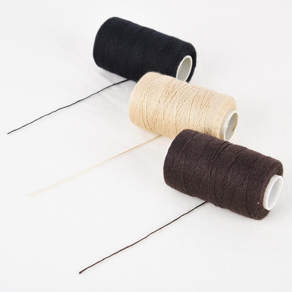 Illac and Thread for Hair Extensions, Hair Weave, SeOOThreads, 1 Roll, 4Pcs, C J I Shape, Curved Grossier les Dés and 1 NeelsThimble