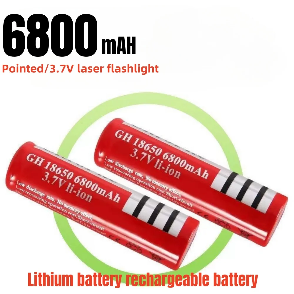 Batería de litio 18650, 3,7 V voltios, 6800mah, BRC 18650, batería recargable, baterías de litio de iones de litio para banco de energía, antorcha + cargador