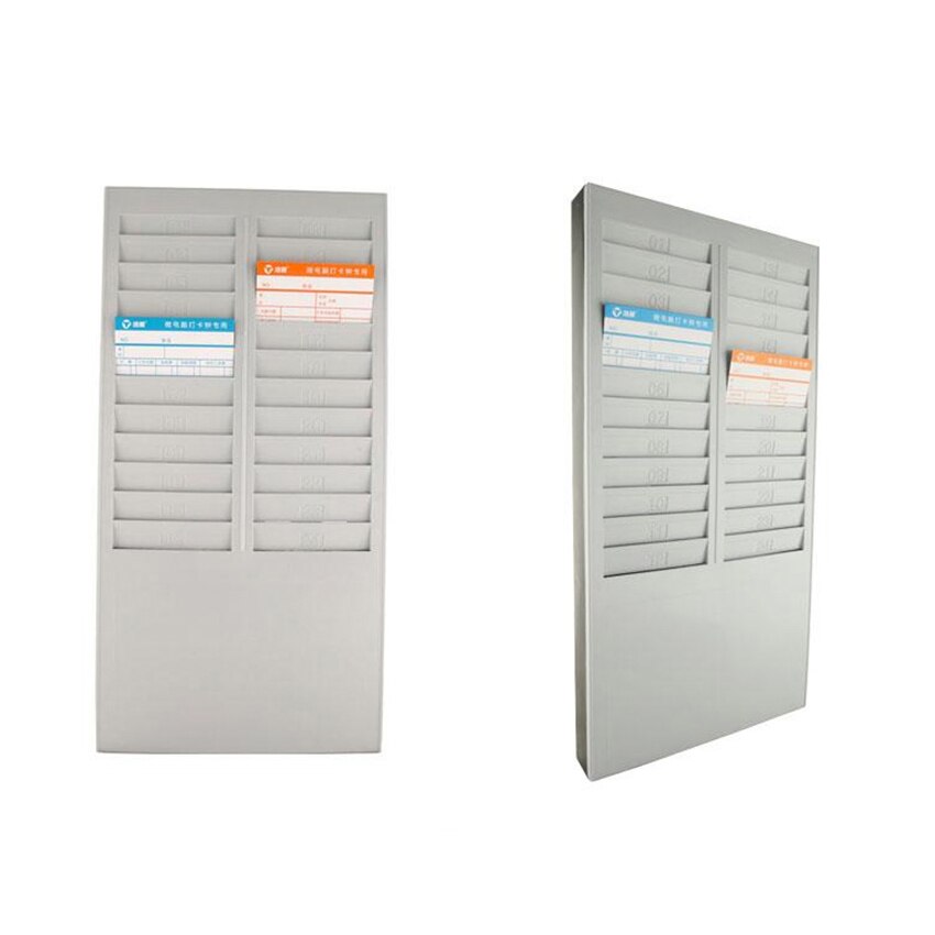 Time Card Rack Time Card Holder with 24 Slots Plastic Wall Mounted Cards Holder for Time Card Machine Attendance Recorder