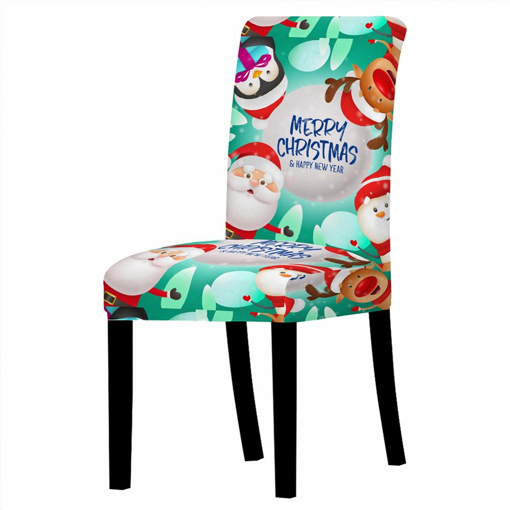 3d kerst hertenprint stoelhoezen voor eetkamerstoelen, hoge rugleuning woonkamerstoelhoezen voor stoelen voor feesten en bruiloften