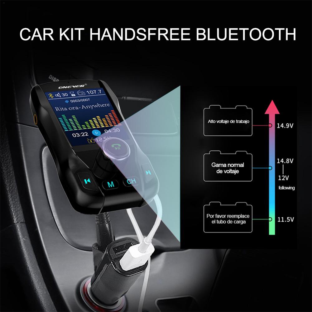 Nulaxy Bluetooth Fm-zender Auto MP3 Speler Draadloze Handsfree Carkit Ondersteuning USB Flash TF AUX On/Off