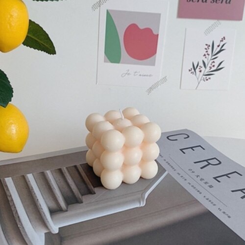 Scandinavische huisdecoratie kaarsdecoratie 3d melkkaarsen lay-out bruiloft scène geometrisch rond klein kaars romantisch: Roze