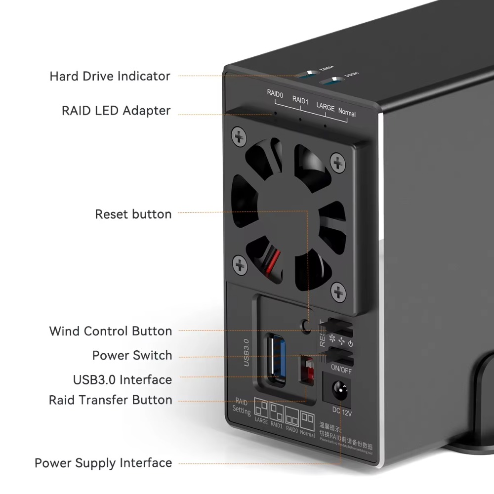 MAIWO 2 Bay HDD Docking Station SATA To USB 3.0 Hard Drive Docking Station for 3.5 Inch Hard Drive Case with 4 RAID Modes Case