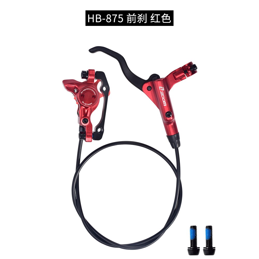ZOOM-freno de disco hidráulico para bicicleta de montaña, tubo de aceite grueso, antidesgaste, aleación de aluminio, 4 colores, HB-875: red front brake