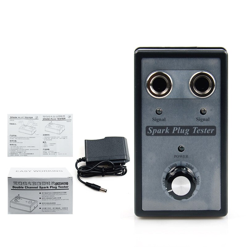 Car Spark Plug Tester Ignition Testers Automotive Diagnostic Tool Double Hole Analyzer for 12V Gasoline Vehicles Petrol Car