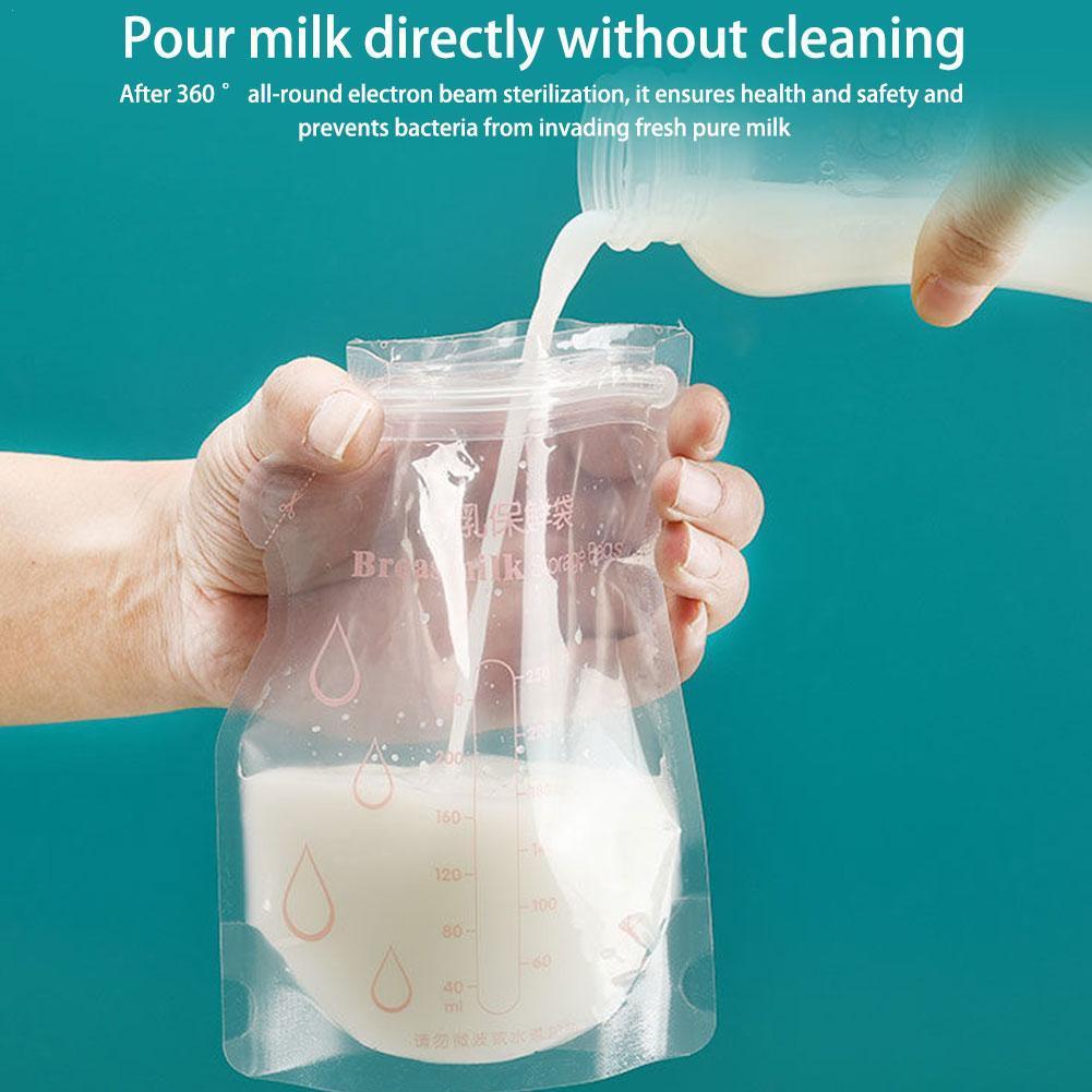 30pcs Milk Freezer Bags Milk Baby Food Storage Breast Milk Storage Bag Baby Food Safe Feeding Bags Breast Milk Freezer Bags