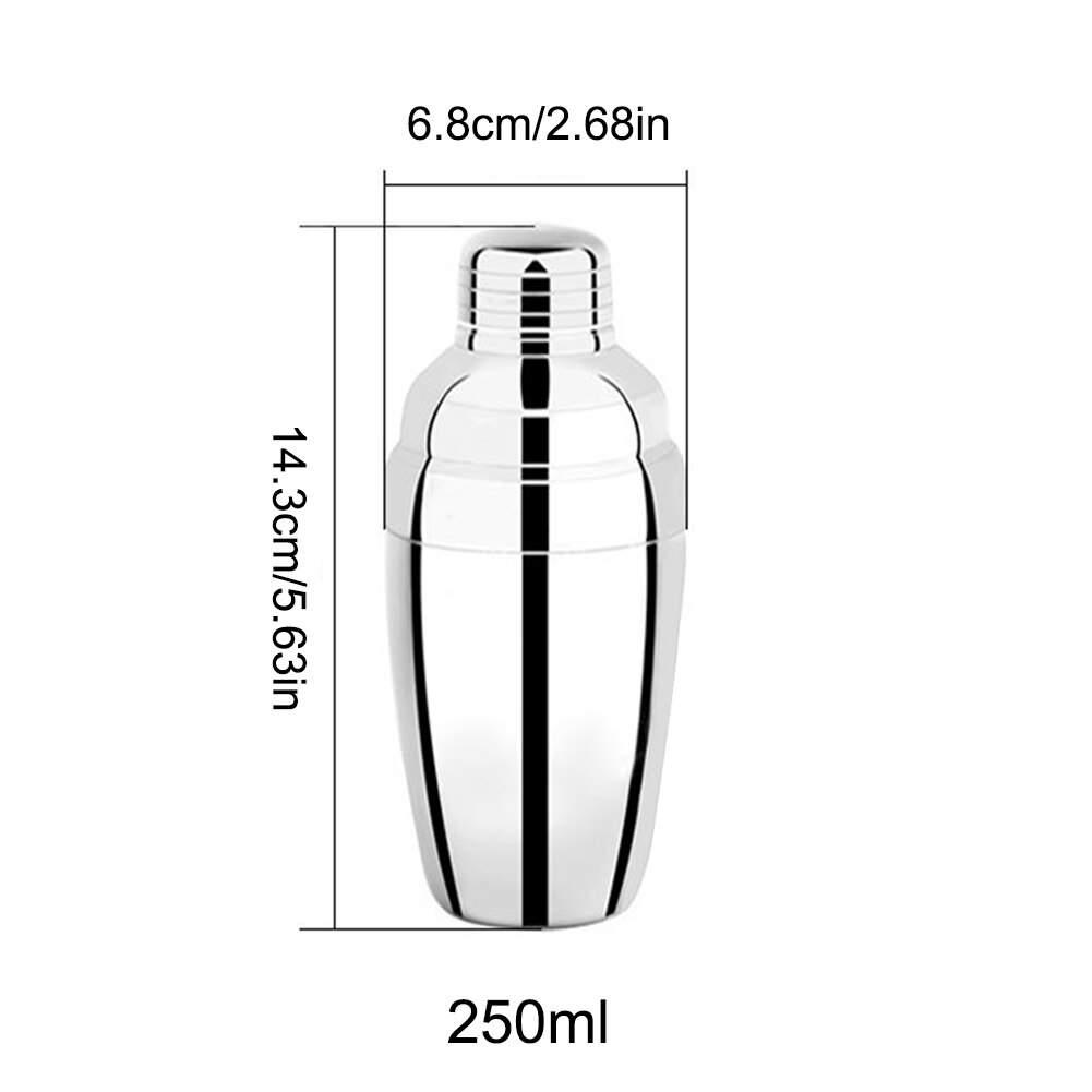 Rvs Cocktail Shaker Mixer Drinken Shaker Bar Gereedschap Voor Barman Drinken Party Bar Gereedschap: 250mL