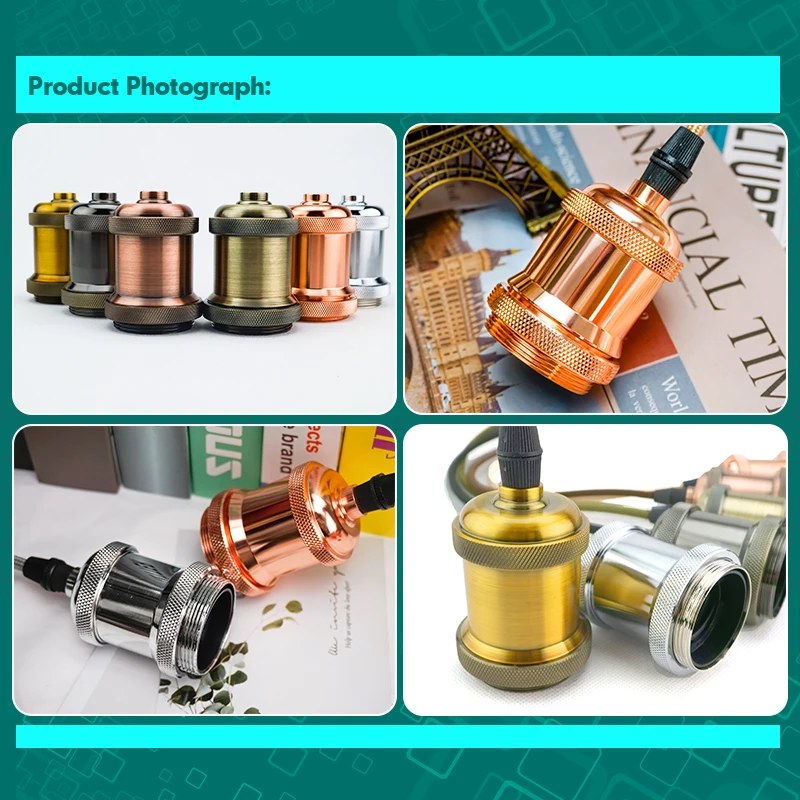 Base de iluminación colgante Edison Vintage E27 E26, soporte de lámpara con casquillo de tornillo de iluminación Retro, decoración Industrial para interiores, soporte de lámpara de fijación