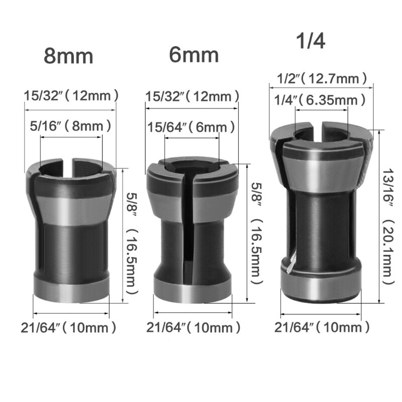 6mm/6.35mm/8mm Collet Chuck Engraving Trimming Machine Electric Router for Woodworking Cutter Machinery Manufacturing G8TB