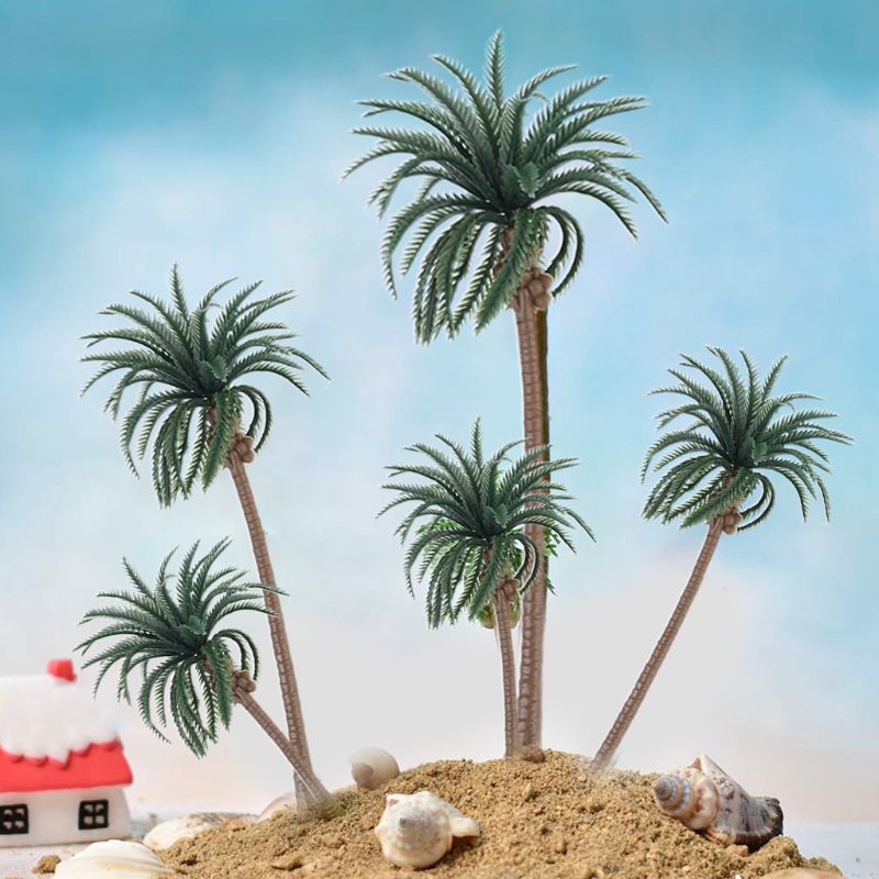 30pcs14cm plastique cocotier arbre Train chemin de fer Architecture Diorama arbre modèle décor Kits accessoires artisanat décor