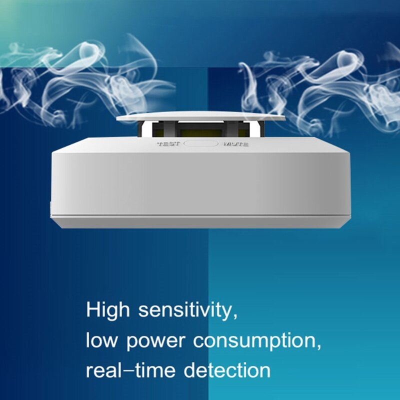 433MHz Independent Smoke Buzzer Alarm Smoke Detection Sensor Home Security System Fire Detector for Office Warehouse L74B