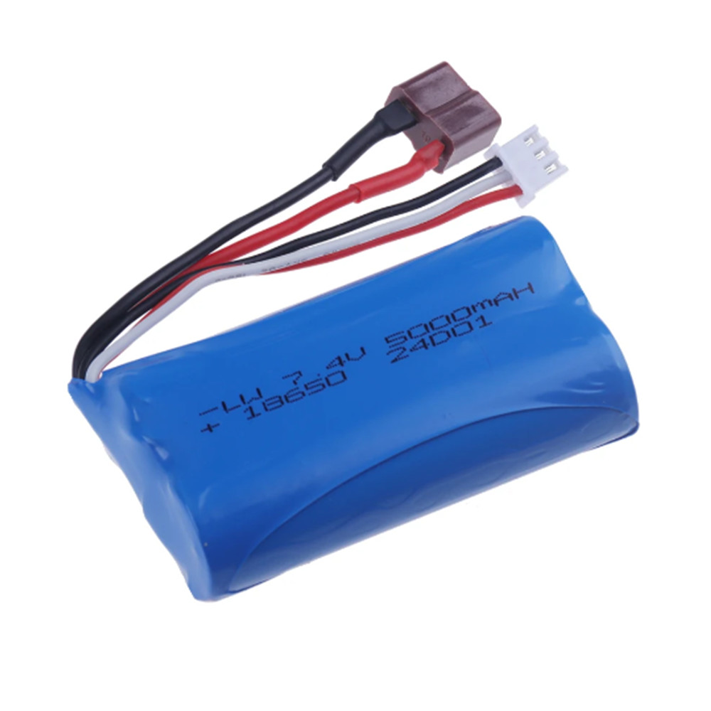 7.4V 1500/3000/3500/5000 mAh JST/T/SM Plug 18650 2S li-ion Battery for Wltoys 144001 12423 10428 12429 12401 RC Car Spare Parts