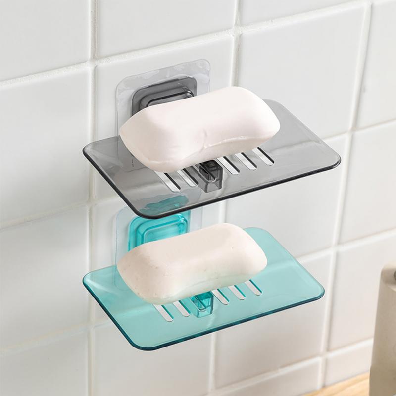 Caja de jabones de baño de material PP, estante de Leachate para drenaje de jabón, caja de soporte de baño, montado en pared estante de almacenamiento, accesorios de