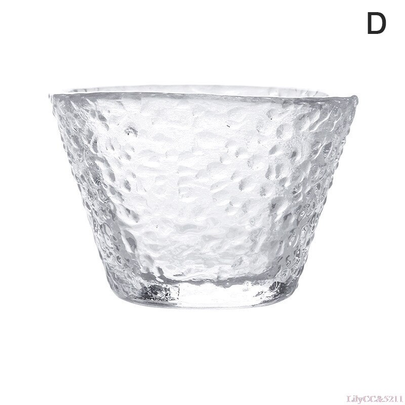 Taza de vidrio resistente al calor, vaso de Sake de estilo japonés hecho a mano, martillado pequeño, , 1 ud.: D