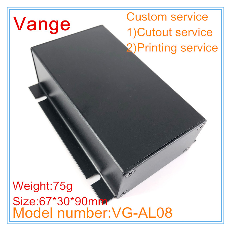2pcs/lot Sand blasting surface extrusion aluminum housing 6063-T5 injected aluminum enclosure diy box 67*30*90mm for equipment