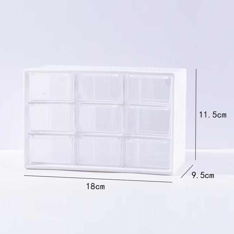 Organisator Opbergdoos Mini Bureauladen Stapelbaar Negen vierkant raster Opbergdoos Haarspeld Sticker Cosmetica Accessoires