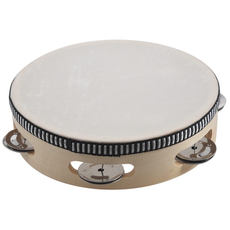 7 inch Musical Tambourine Tamborine Drum Round Percussion for KTV Party: Default Title