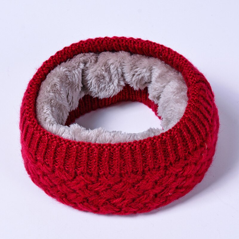 Winter warme sjaal voor vrouwen gebreide halsdoeken ringen pluche kinderen mannen kraag ring vrouwelijke foulard halsdoek: Kastanjebruin