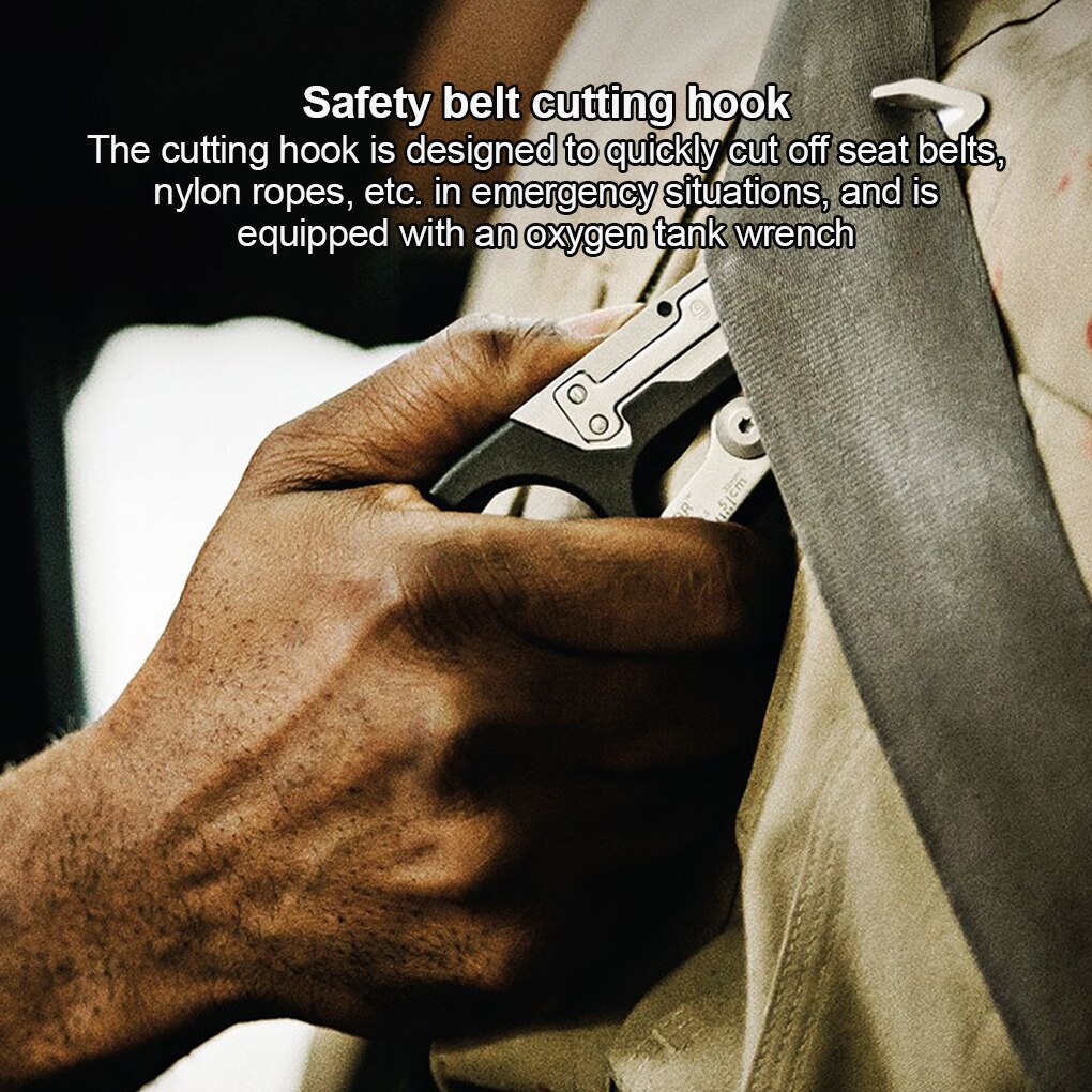 Multifunctionele Raptor Emergency Response Scharen Met Riem Snijder En Glas Breaker Black Ith Riem Snijder Veiligheid Hamer 2021new