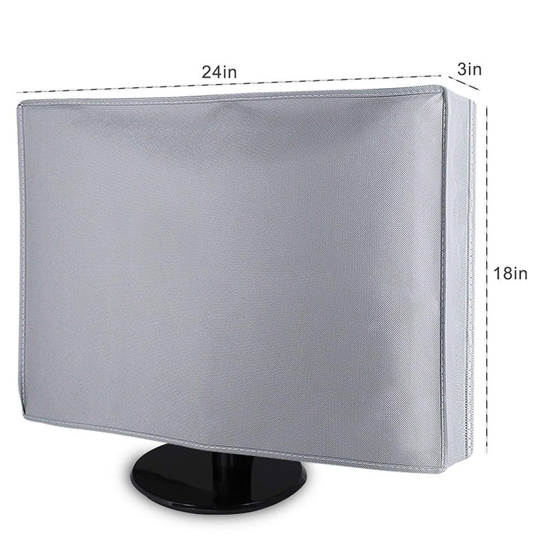 Funda protectora para Monitor de ordenador de escritorio, cubierta antipolvo de tela no tejida, para pantalla LCD, color gris, GL001, 21, 24, 28 y 34 pulgadas: 24inch