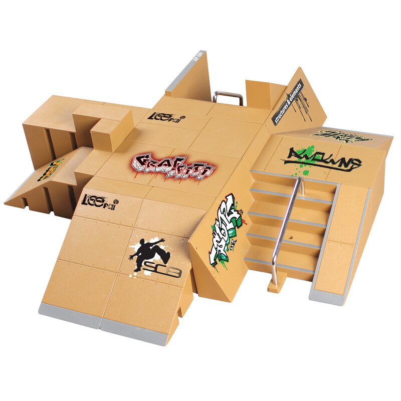Mini Alloy Finger Skating Board miejsce połączenie zabawki dzieci deskorolka Ramp Track edukacyjne zestaw zabawek dla chłopca urodziny prezenty