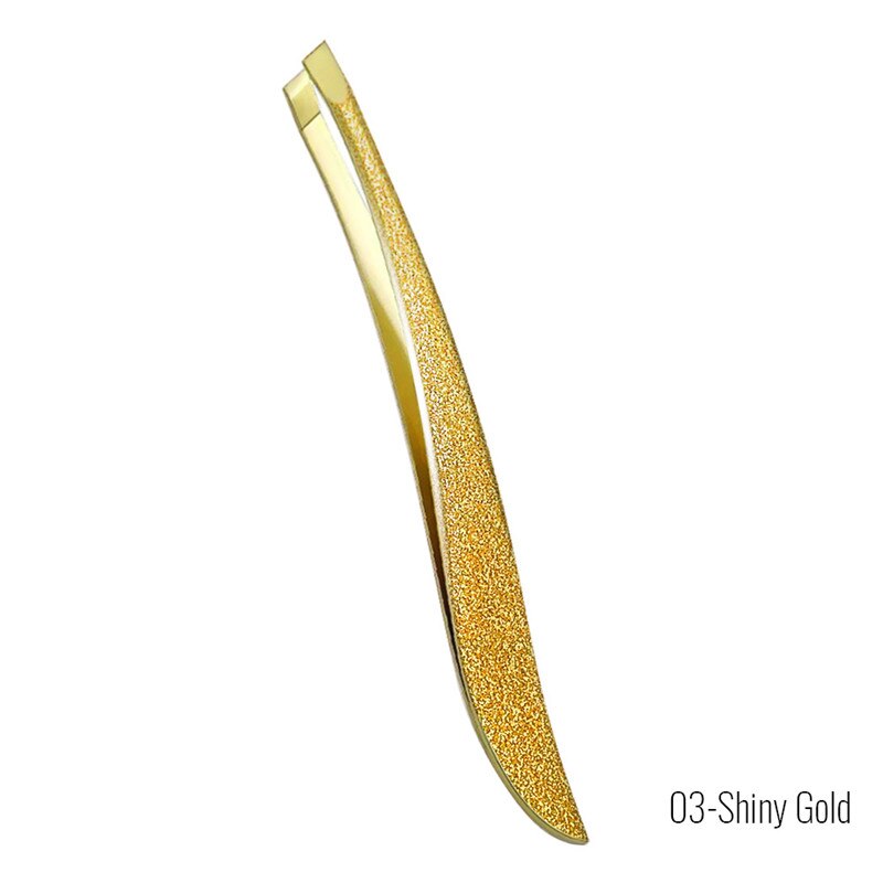 1 Pc Rvs Wenkbrauw Pincet Slant Tip Womens Mens Wenkbrauw Pincet Voor Wenkbrauw Ingegroeide Shaper: Shiny Gold