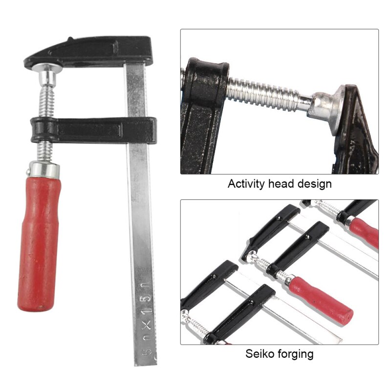 Abrazadera de barra F de alta resistencia para carpintería, alta resistencia, carpintería, herramienta de mano, bricolaje, 8 tamaños, abrazaderas de Hardware