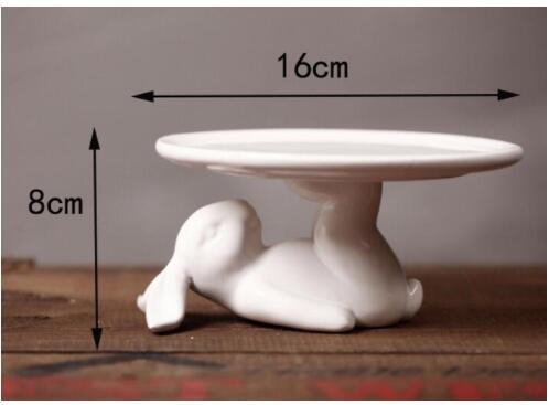 Ceramic rabbit Plate Ceramic dish porcelain plates decorative dinner plates Rabbit Dessert Bunny cake tray sets dish Easter: G