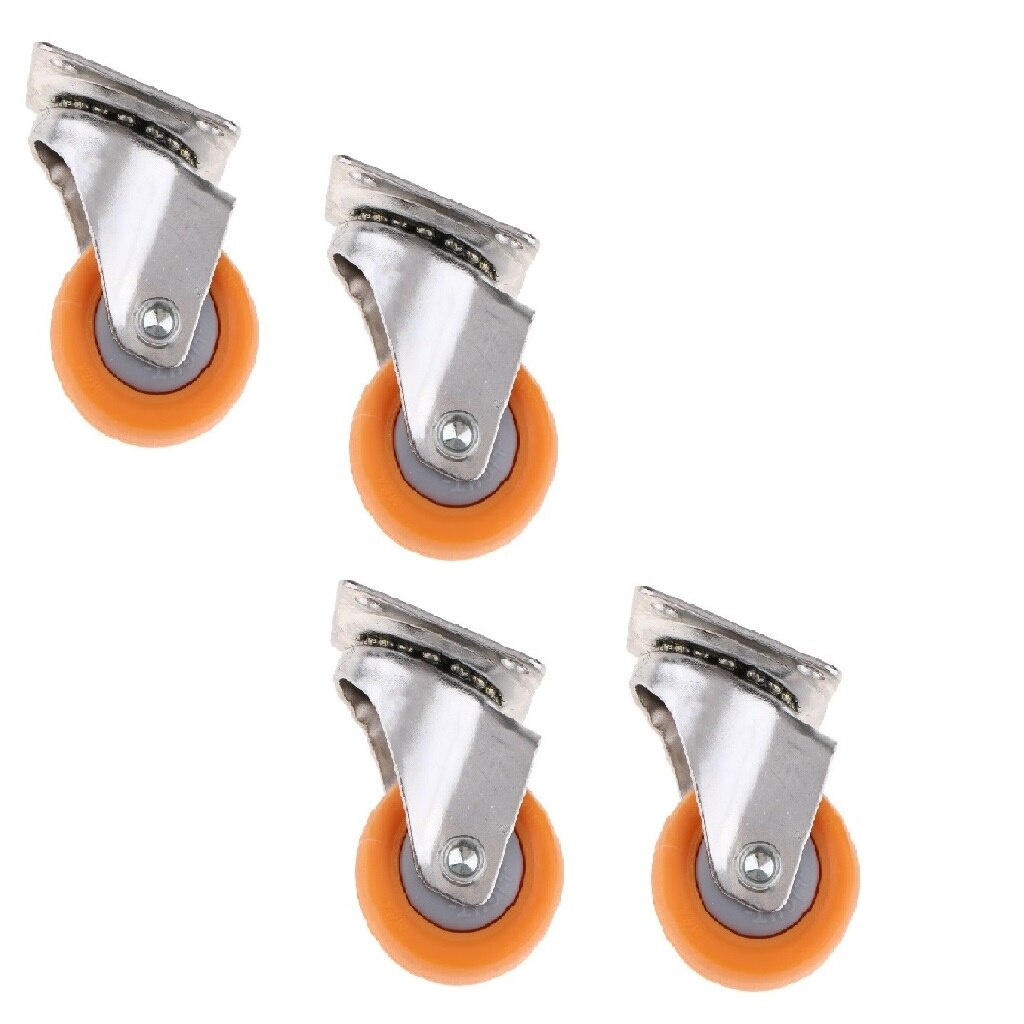 4 Pcs Nylon 360 Degree Swivel Wheels Sofa Furniture Plate Casters 25kg Duty