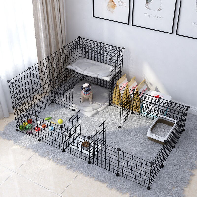 Pet Box Ijzeren Hek Puppy Kennel Opvouwbare Huis Oefening Training Puppy Kitten Ruimte Honden Levert Konijnen Cavia Kooi