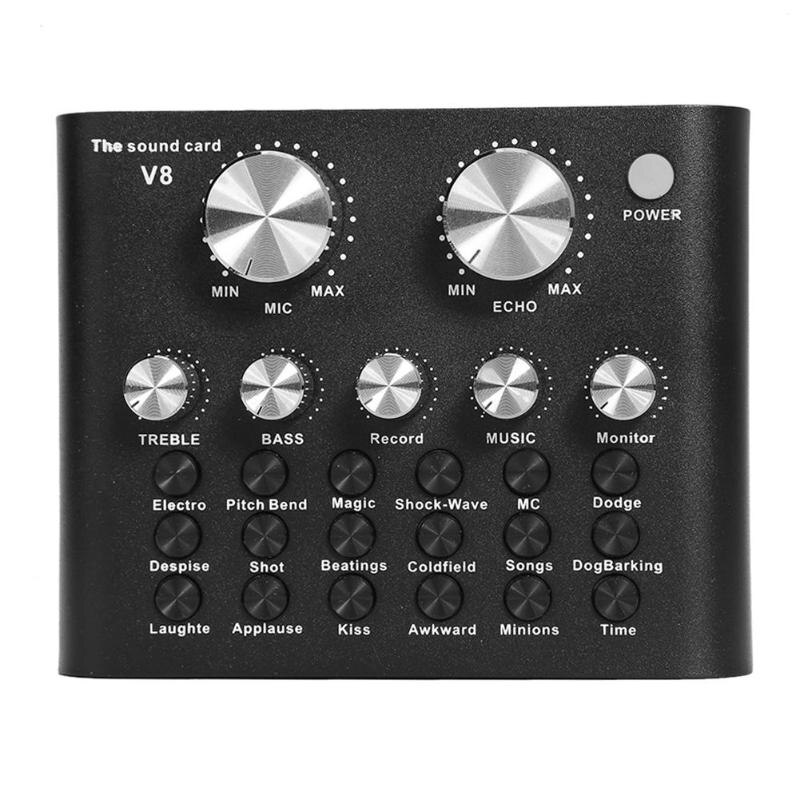 V8 mobiele telefoon microfoon live usb externe geluidskaart voor mobiele computer o interface geluidskaart: Default Title