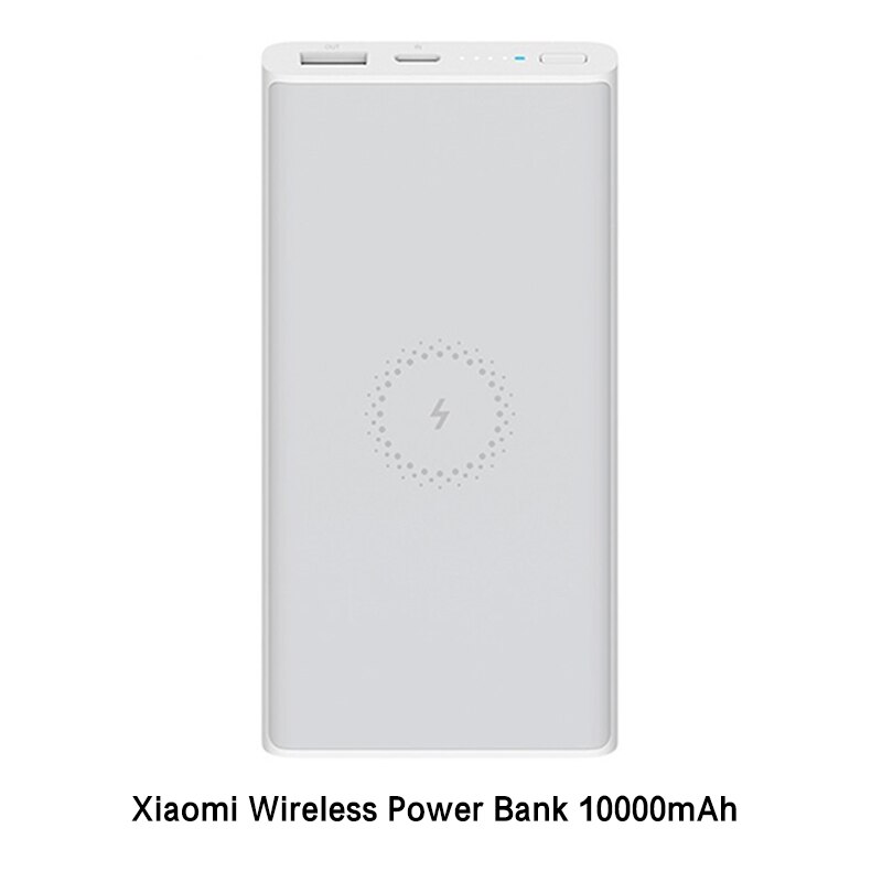 Xiaomi Wireless Power Bank 10000 mAh USB Type C Mi Powerbank Portable Qi Fast Wireless Power bank charger for Xiaomi iPhone: White