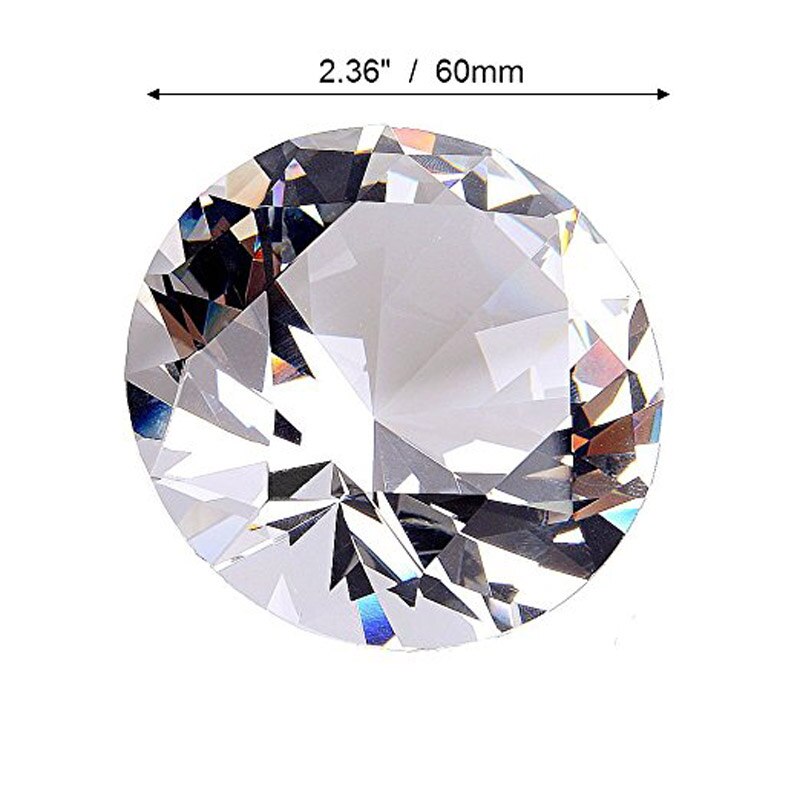 60mm/2.36inch Clear Crystal Diamond Glass Diamond Paperweight Transparent Home Decoration Accessories: Default Title