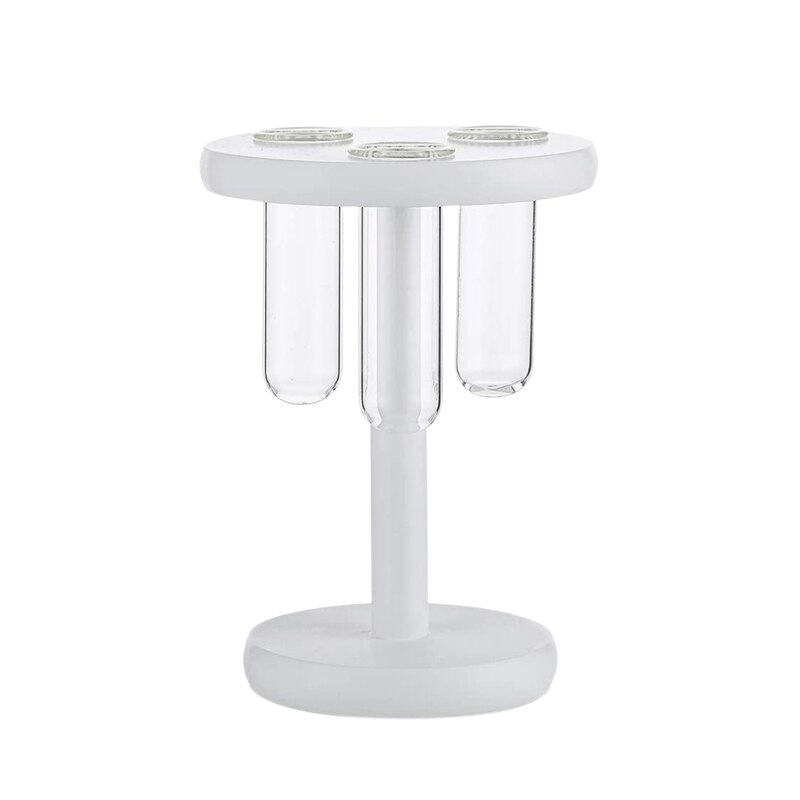 Szkło 3 probówka kwiat wazon na pączki kwiatów, drewniany stojak, ambona, biuro w domu