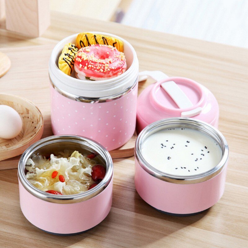 Termo termo fiambrera japonesa de acero inoxidable Bento caja para comida sopa contenedor almacenamiento portátil Picnic Camping con bolsa