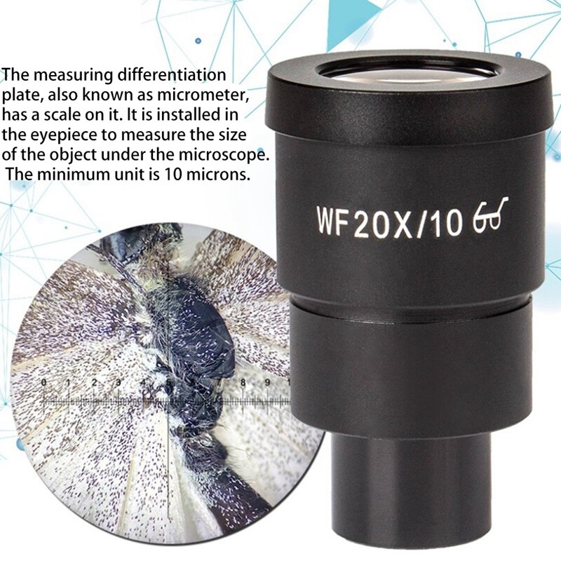 Gtbl 1 Paar Professionele 20X Stereo Microscoop Oculair Zwart Extreme Groothoek Lenzen Voor Verrekijker Trinoculaire Microscopio