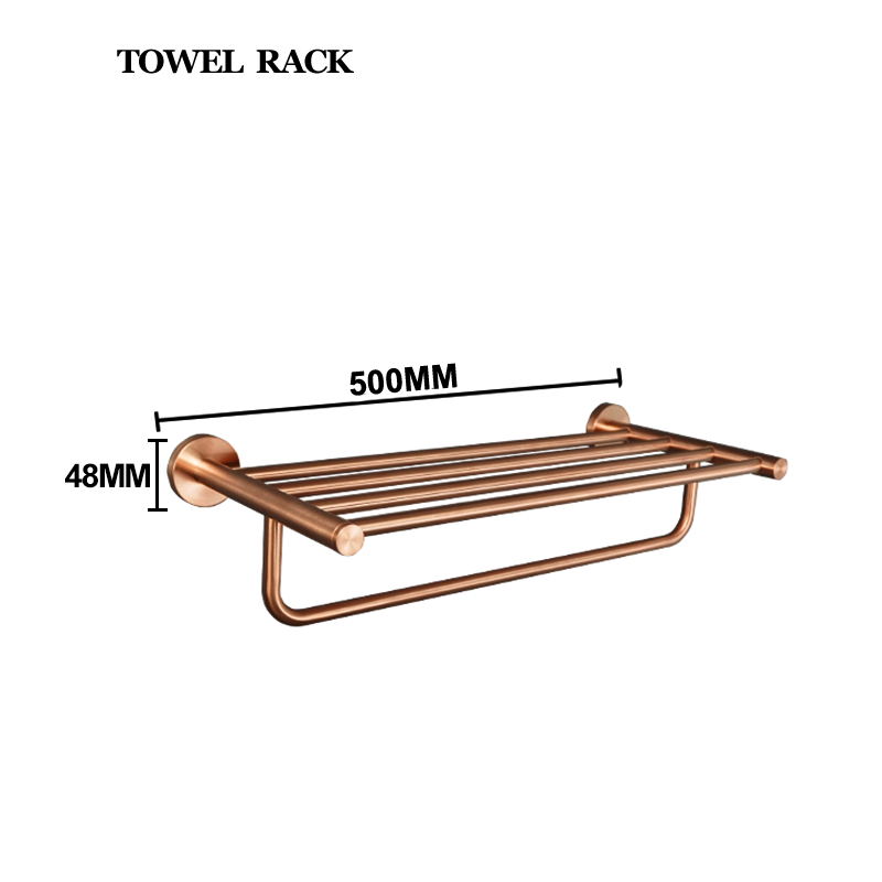 Brushed Rose Gold 304 Stainless Steel Wall Hook Toilet Paper Holder Towel Bar Toilet brush Bath towel rack Bathroom Accessories