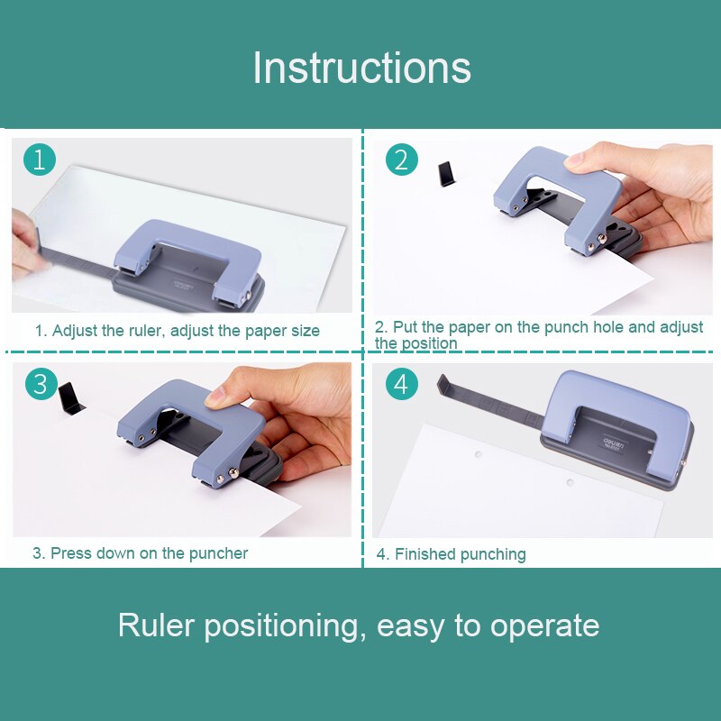 Deli Two holes Punch Manual Office hole puncher Double hole Hole punch Loose leaf Punch Small Paper document Binding punch