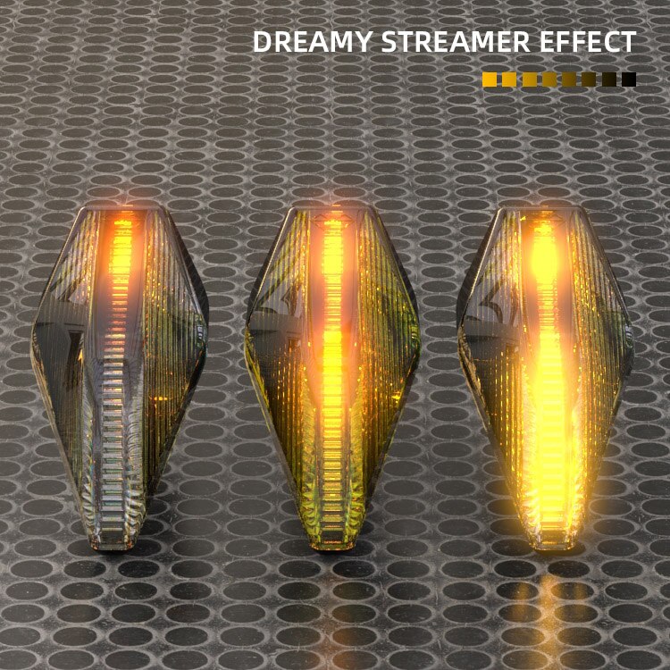 One Pair Spirit Beast L26 Motorcycle Turn Signals Lights Led Warning Lights Water Flowing Dc 12v Universal Side Visible