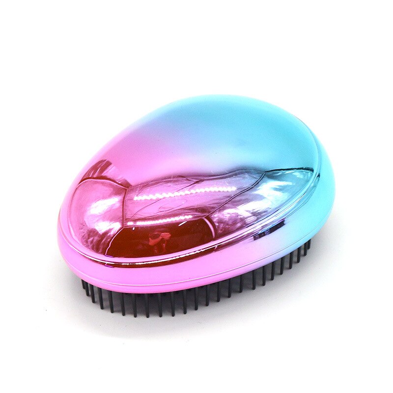 Brosse à cheveux en forme d&#39;œuf rond, outils de coiffure doux, peigne démêlant, Salon, soins capillaires, voyage, 1 pièce: PinkBlue