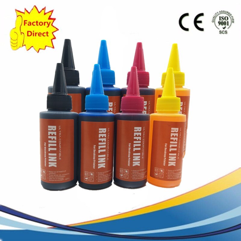 Di alta Qualità Universale Dye Ricarica Vestito di Inchiostro Della Stampante A Getto D'inchiostro: 2SET 8X100ML